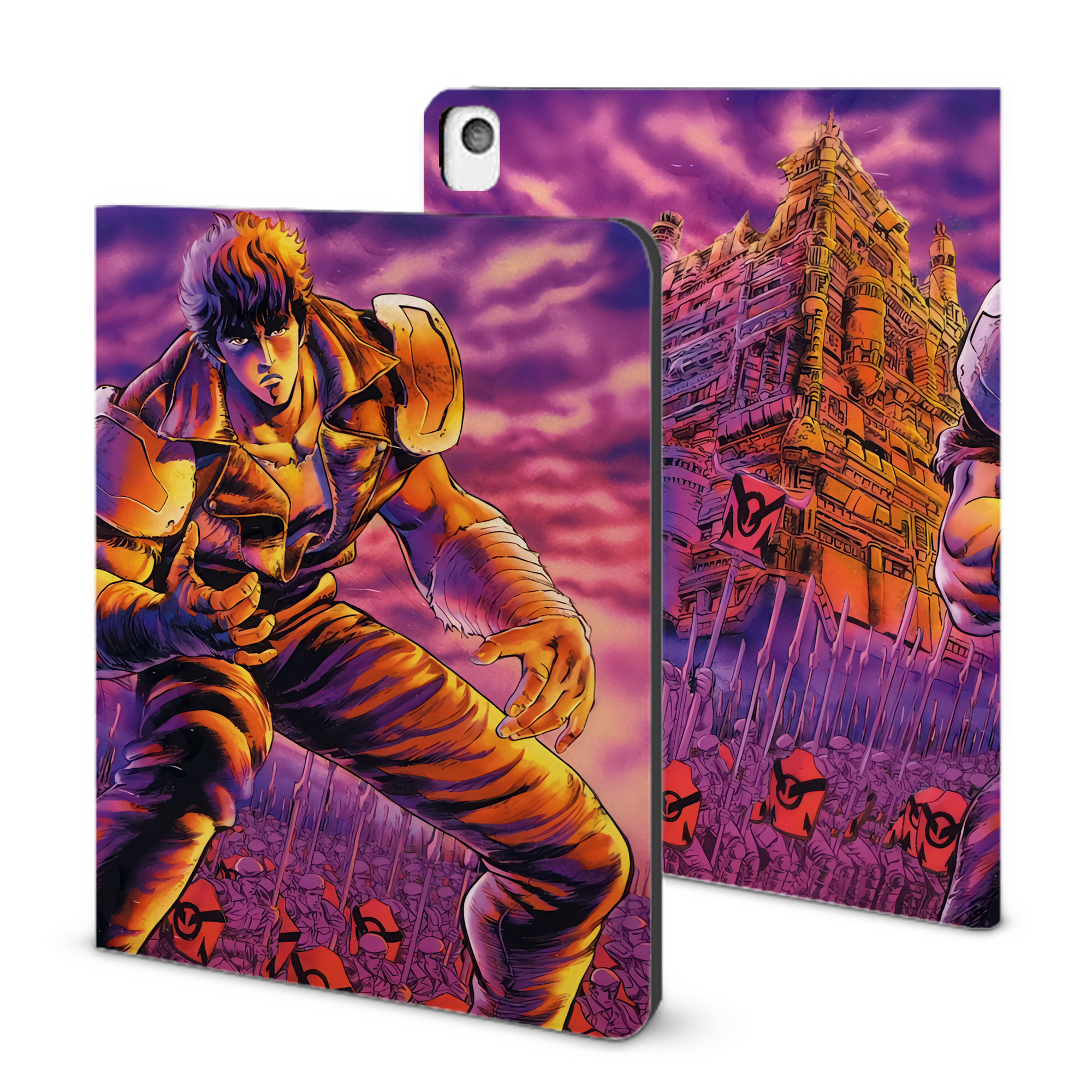 （画像用） 北斗の拳 Fist of the North Star IPadケース ペンホルダー付き ブックスタイルデザイン